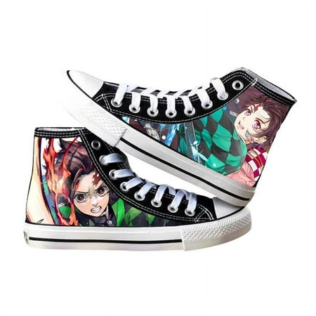 

Anime 3D Printed Demon Slayer Casual Shoes Hand Painted Shoes Cosplay Demon Slayer High Top Lace ups Canvas Shoes Fashion Sneakers