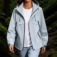 thumbnail image 6 of Warop Womans Windbreaker Jacket, Stand Collar Long Sleeve Waterproof Coat, Hiking Travel Outdoor Workwear for Fall, 6 of 9