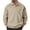 Khaki, variant on Mens Long Sleeve Polo Hoodies Lapel Button Ribbed Patchwork Casual Sweatshirts Loose Fit Quarter Button Pullover