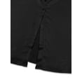 thumbnail image 6 of Women's Button Down Belted Midi Shirt Dress with Pockets Short Sleeve Silhouette Classic Black 95% Polyester 5% Spandex, 6 of 8
