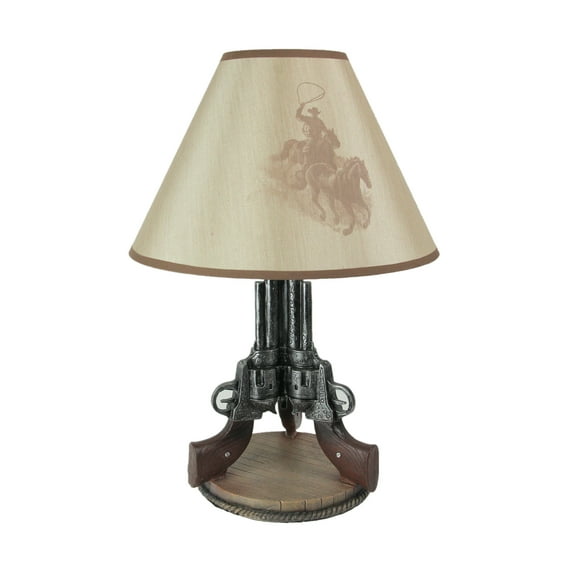 Zeckos Old West Triple Six Shooter Revolver Table Lamp