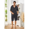 thumbnail image 4 of Vulcanodon Mens Pajama Set, Bamboo Viscose Button-up PJS for Men?Dark Grey, Small?, 4 of 5
