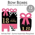 thumbnail image 6 of Big Dot of Happiness Chic 18th Birthday - Pink, Black and Gold - Square Favor Gift Boxes - Birthday Party Bow Boxes - Set of 12, 6 of 8