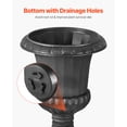 thumbnail image 5 of KFFKFF Set of 2 Black Plastic Urn Planters, 9.8 x 16.5 Inches, Classic Flower Pots for Indoor & Outdoor Use, Ideal for Weddings, Events, Home, Garden, Balcony, Patio, and Porch Decoration, 5 of 9