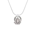 thumbnail image 2 of Delight Jewelry Silvertone Large Filigree Frog Laugh Ring Charm Necklace, 18", 2 of 4