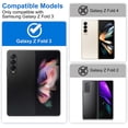 thumbnail image 2 of Case for Samsung Galaxy Z Fold 3 with Ring Stand, Luxury Soft Rhomboid for Women Men PU Leather + Hard PC Shell Ultra Thin Slim Durable Shockproof Protective Cover for Galaxy Z Fold 3 Black, 2 of 13