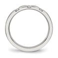thumbnail image 2 of Auriga Stainless Steel Polished 3 Stone CZ 2.5 mm Flat Band for Women Size 8, 2 of 6