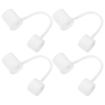 Soimiss Straw Protector Cover Silicone Straw Toppers White 4Pcs