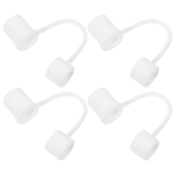 Soimiss Straw Protector Cover Silicone Straw Toppers White 4Pcs