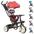 thumbnail image 1 of Triciclo para Bebe Triciclo Montable De 4 A 10 Años Carriola Montable con Sombrilla para Sol Silla Ajustable Carrito de Paseo Transformable Plegable Triciclo Infantil, 1 of 9