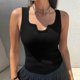 thumbnail image 1 of Ropa interior térmica Tops Moda para mujer Camiseta lisa Blusa sin mangas Cuello en V Camisetas sin mangas casuales Cami Blusa de poliéster para mujer, 1 of 6