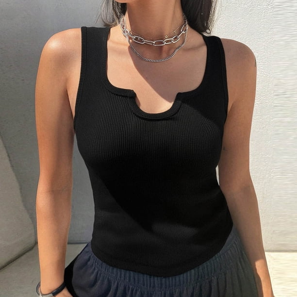 Ropa interior térmica Tops Moda para mujer Camiseta lisa Blusa sin mangas Cuello en V Camisetas sin mangas casuales Cami Blusa de poliéster para mujer