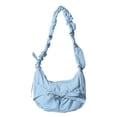 thumbnail image 1 of Bolso de hombro a la moda para mujer bolso de mano elegante con lazo de Color sólido bolso para exteriores para mujer, 1 of 9