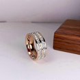 thumbnail image 2 of Luxury Rose Gold Color Double Row Square Zircon Stainless Steel Ring for Women Romantic Engageme Wedding Party Jewelry Female, 2 of 5