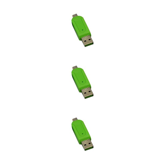 ZLight USB 2.0 Memory Card Adapter Cellphone Camera TF SDHC Memory Card for Micro USB OTG Card Reader Adapter Green 3Set