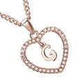 thumbnail image 4 of 26 Letters G Heart Shape Pendant Necklace letters in heart Rhinestone Rose Golden Clavicular Chain Jewelry Couple Gift, 4 of 5