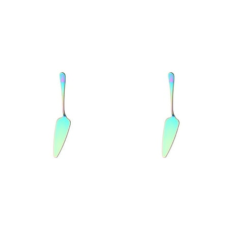 

Redempion Stainless Steel Cake Server Toothed Pizza Cheese Spatula Dessert Pie Pastry Colorful 2PCS