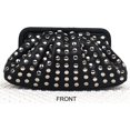 thumbnail image 2 of Rivet Studded Black Purse Clutch Bag for Women, Faux Leather Magnetic Closure, Party Handbag, Day Purse, Black, 2 of 9