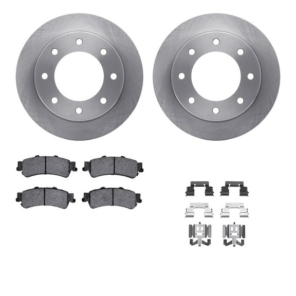 Dynamic Friction Company Rear Brake Rotors with Heavy Duty Brake Pads includes Hardware 6212-46001