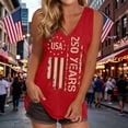 thumbnail image 2 of IDOCLOTHES 4th of July Tank Tops for Women 250th Anniversary USA Shirt America 250 Years V Neck Sleeveless Tops Patriotic Shirts for Women Tanks Red, XXL, 2 of 5