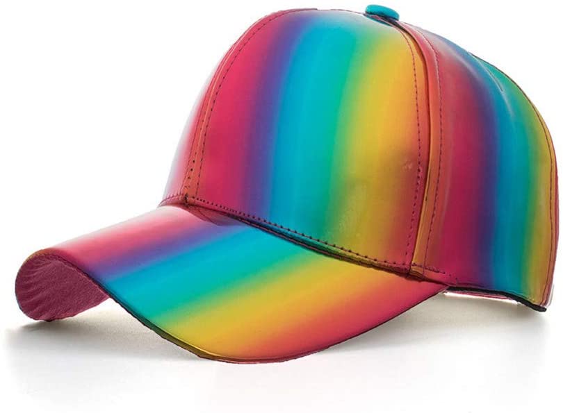 MAFNIO Women Men Futuristic Rainbow Iridescent Reflective Baseball Cap  Colorful Changing 80s Holographic Rave Hip Hop Snapback Hat | Walmart Canada