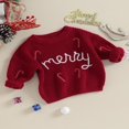 thumbnail image 3 of Baby Christmas Sweaters Long Sleeve Candy Cane Embroidery Pullovers, 3 of 9