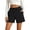 Black, variant on Aihuaihua Jean Shorts Womens Stretchy High Waisted Lightweight Summer Casual Loose Pull on Trendy Drawstring Denim Shorts Light Blue M