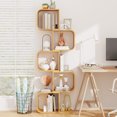 thumbnail image 5 of Gymax 2PCS 5-Tier S-Shaped Bookcase w/ 5 Open Cubes Geometric Corner Display Shelf, 5 of 10
