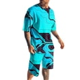 thumbnail image 1 of Men's Suits Beach-Ready Shorts and Sports Set for Men Versatile Tropical Theme Lightweight Quick-Dry Comfort Modern Slim Fit, 1 of 3