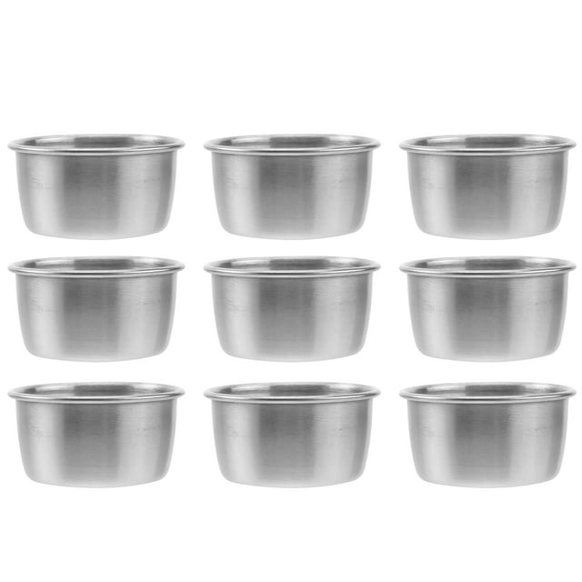 9 piezas de olla caliente de acero inoxidable, tazón para salsa, plato para condimentos, platillo, platos duraderos para aperitivos - Talla M