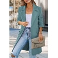 thumbnail image 3 of Blazer PRETTYGARDEN Mujer Manga Larga Solapas Bolsillos Azul Verde Talla L, 3 of 8