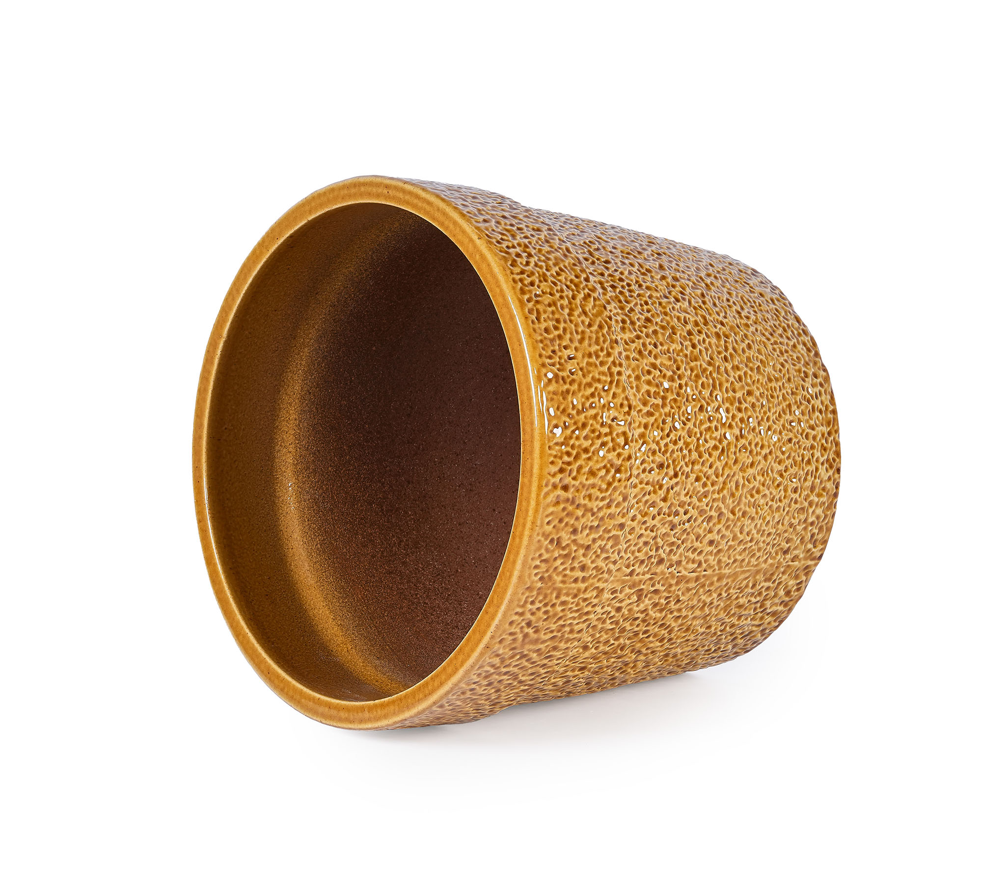 CQSXDA 3-Pack Antique Yellow Ceramic Planters, 15" 12" 9" Modern Indoor Outdoor Flower Pot w/Drainage