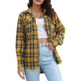 thumbnail image 1 of adviicd Hauts à Manches Longues pour Femmes Hauts Décontractés Blouse à Volants Smockée Jaune,m, 1 of 5