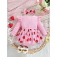 thumbnail image 6 of Rovasas Baby Girl Outfits Long Sleeve Strawberry Print Romper with Headband, 6 of 9