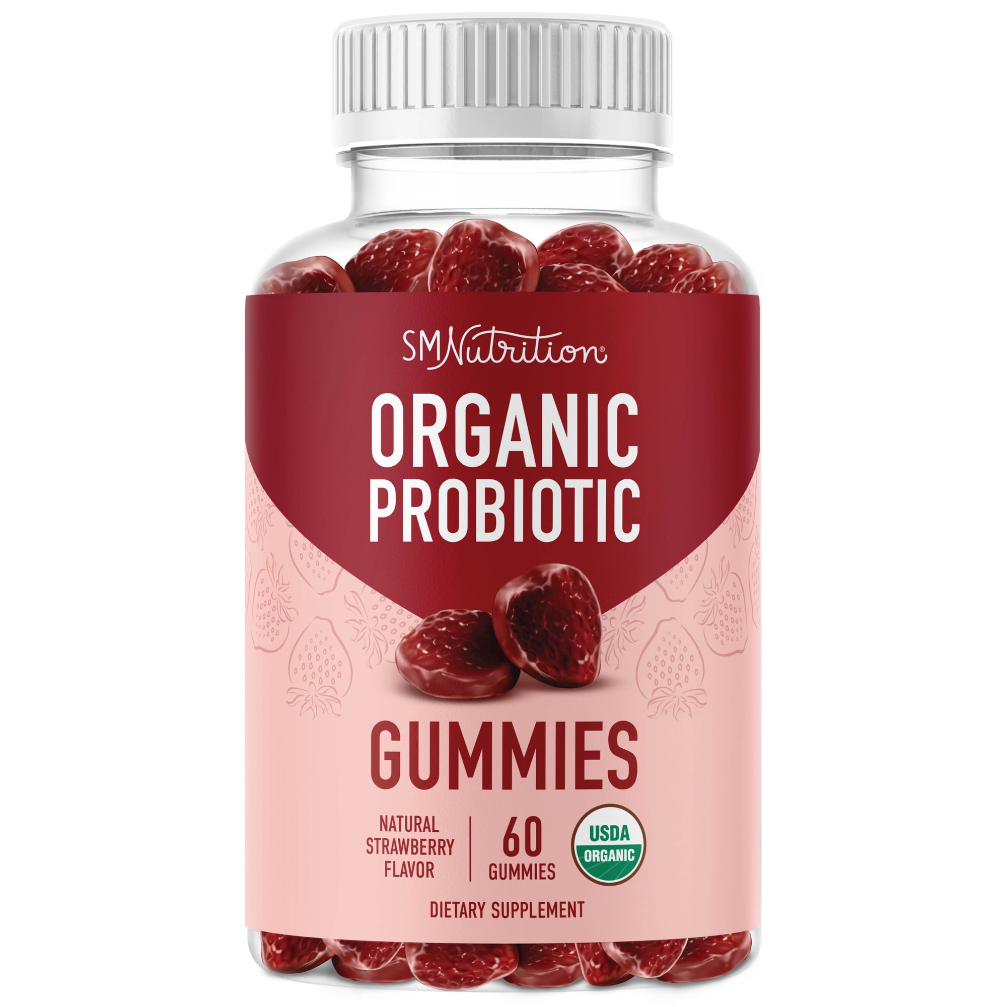 (2 pack) Organic Probiotic Gummies for Adults | 5 Billion CFU for Digestive Health & Immune Support | 60 Ct