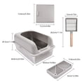 thumbnail image 3 of 20L Stainless Steel Cat Litter Box, Large Litter Box w/ Guardrial Scoop, 3 of 15