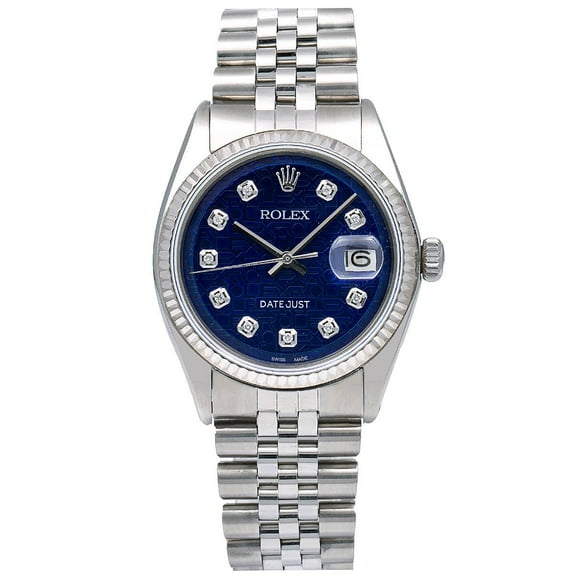 Pre-Owned Rolex Datejust 1601 36MM Blue Dial With Stainless Steel Jubilee Bracelet