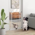 thumbnail image 2 of PawHut 36" Pet Gate with Walk Through Door for Stairs Doorways House White, 2 of 10