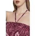 thumbnail image 3 of HAPPY BAY Women's Beach Vacation Summer Holiday Smocked Tube Top Short Ruched Evening Dress Strapless Dresses for Women L-XL Maroon Floral, 3 of 6