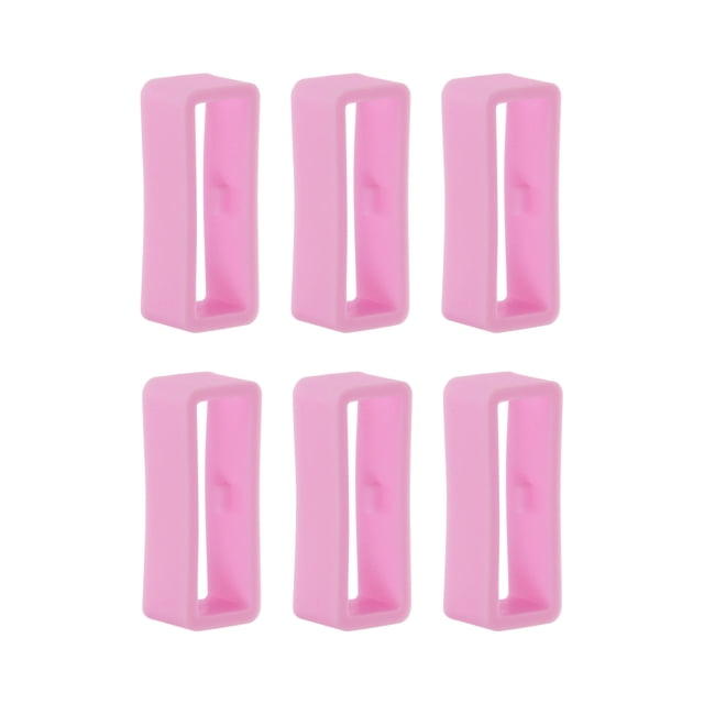 6uds Reloj Correa Lazo Cierre Anillos 22mm Caucho Reloj Soporte Guardián Silicona para Reloj Correa, Rosa