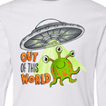 thumbnail image 4 of Inktastic Out of this World- cute green alien UFO Long Sleeve Youth T-Shirt, 4 of 5