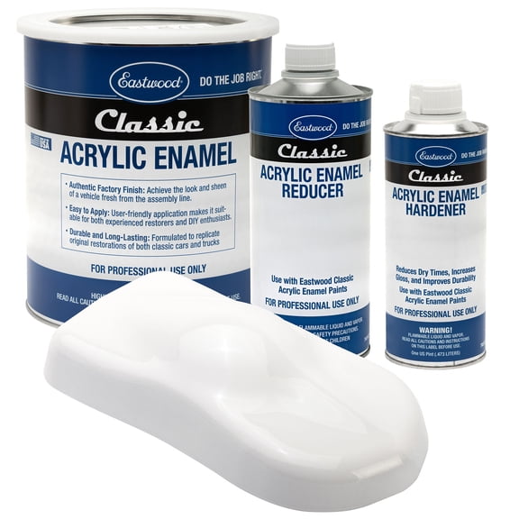 Eastwood Classic Acrylic Enamel Gloss White Automotive Spray Paint Gallon Reducer Hardener Kit