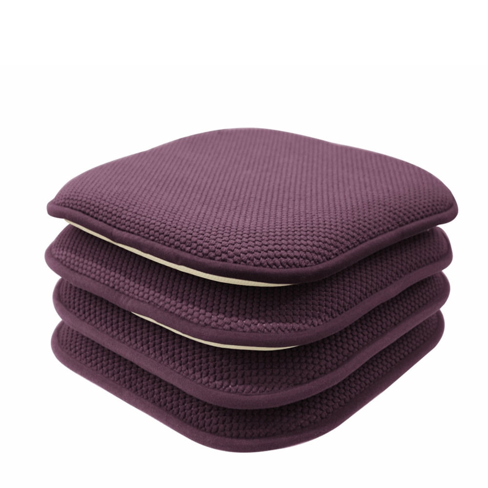 Non Slip Chenille Premium Memory Foam Chair Cushions -4 Pack - Walmart.com