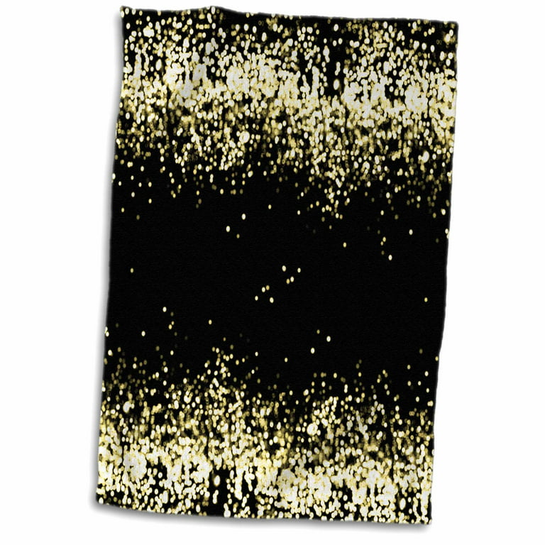 Black And Metallic Gold Kitchen & Hand Towels