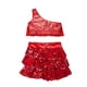 thumbnail image 5 of Conjunto de dos piezas de falda y top informal de verano para niña, de poliéster, con colores sólidos, 5 of 5