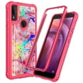 thumbnail image 1 of Alcatel 3V 2019 Case, KAESAR Hybrid Bling Glitter Sparkle Pink Marble Graphic Fashion Cute Colorful Silicone Skin Cover Armor Case for Alcatel 3V 2019, 1 of 5