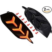 Smoke LED Bumper Tail Brake Light Lamp Fishbone Design Y LED Style Compatible with 2016-2020 2021 Honda Civic LX EX Touring Sedan - Sequential Turn Signal, Brake & Running Lights