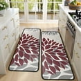 thumbnail image 4 of Kitchen Rugs Sets Of 2,Red and Gray Floral Pattern Anti Fatigue Kitchen Mat Rugs Non Slip Washable,Decorative Kitchen Floor Mats for Kitchen,Sink,Laundry,17"x47"+17"x47", 4 of 5