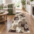 Brown Fern Leaf Runner Rug 2.6'x12', Fall Beige Willow Sprigs Tan ...