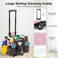 thumbnail image 2 of Rolling Cleaning Caddy Bag with Detachable Trolley, Professional Portable Large Cleaning Bag with Wheels, Home Organiser Wearable Cleaning Supply Bag on Wheels for Housekeepers, Pink, 2 of 13